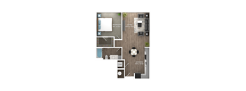 One Bedroom A2 Floorplan at Stillwater Lakes Apartments, Kissimmee, 34744