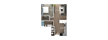 One Bedroom A4 Floorplan at Stillwater Lakes Apartments, Kissimmee
