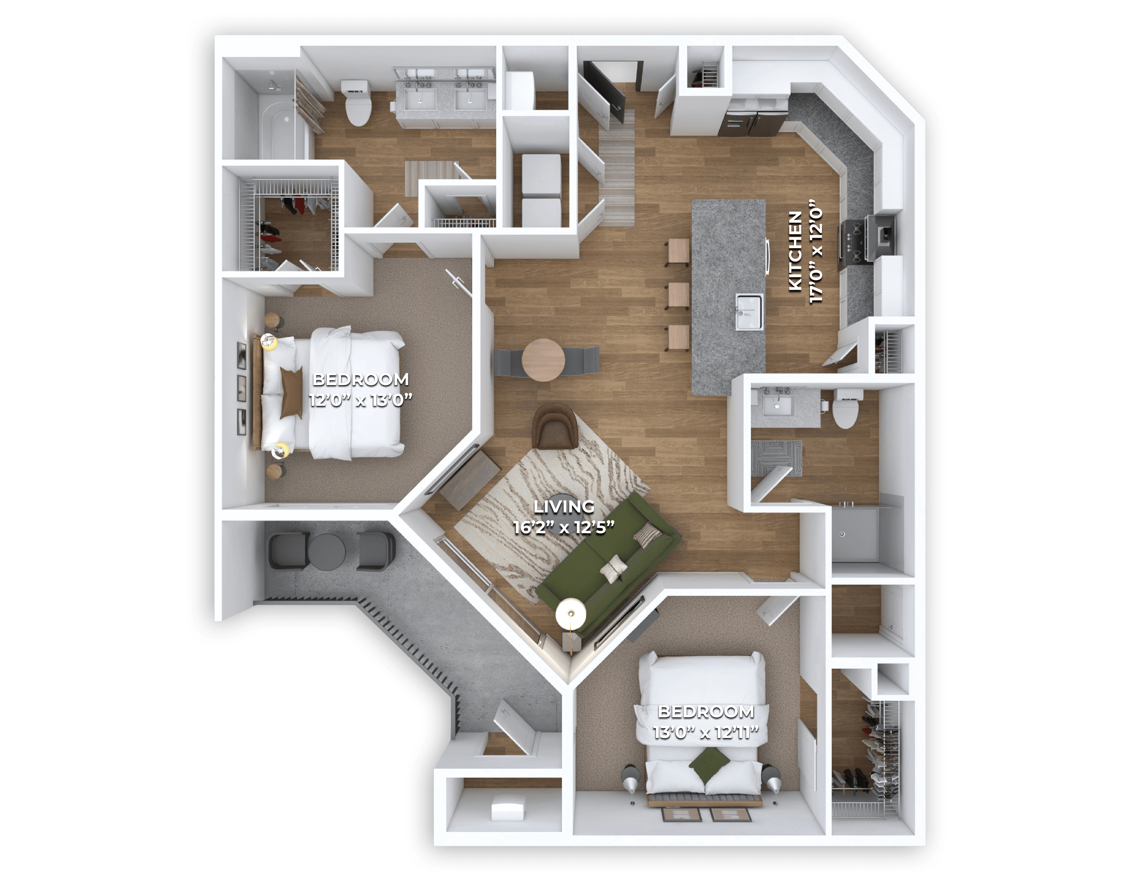B3B Floor Plan at Coya Apartments, Las Vegas, 89102