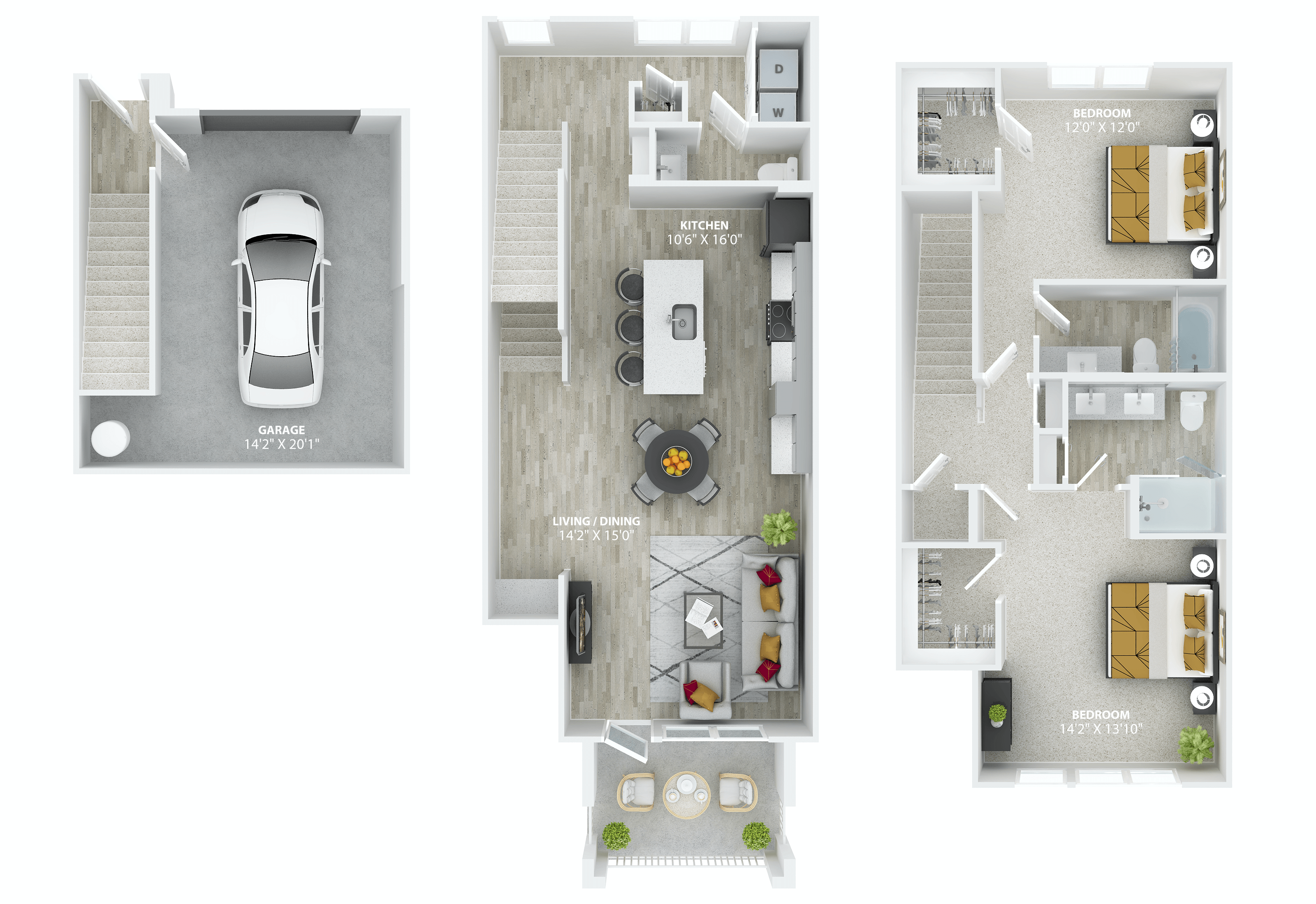 bedrooms floor plan | the ridge at san diego at The Alibi at Lake Lilly, Florida, 34761