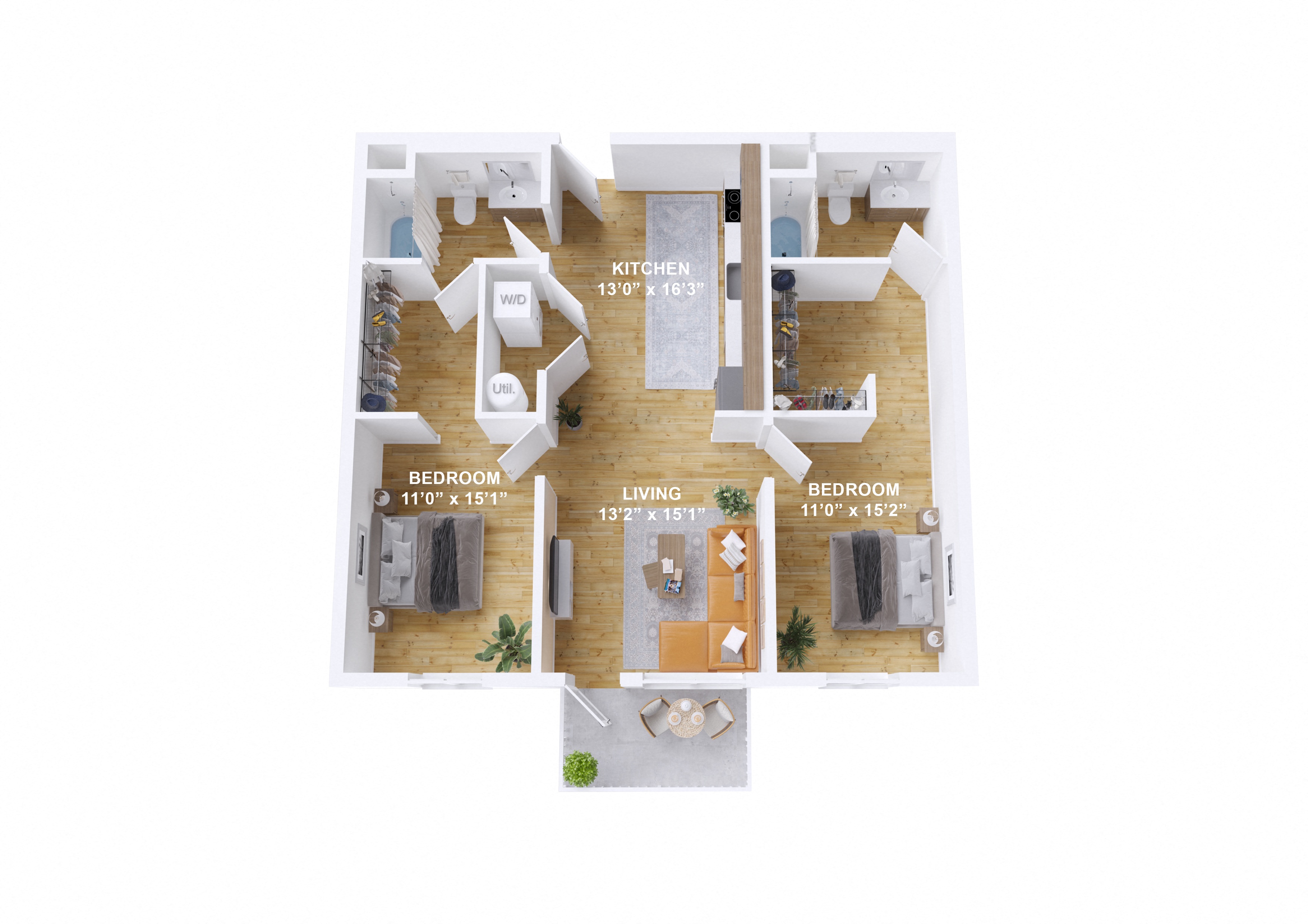 C1 Floor Plan at The Mill on Maple Apartments, Oregon, 97045