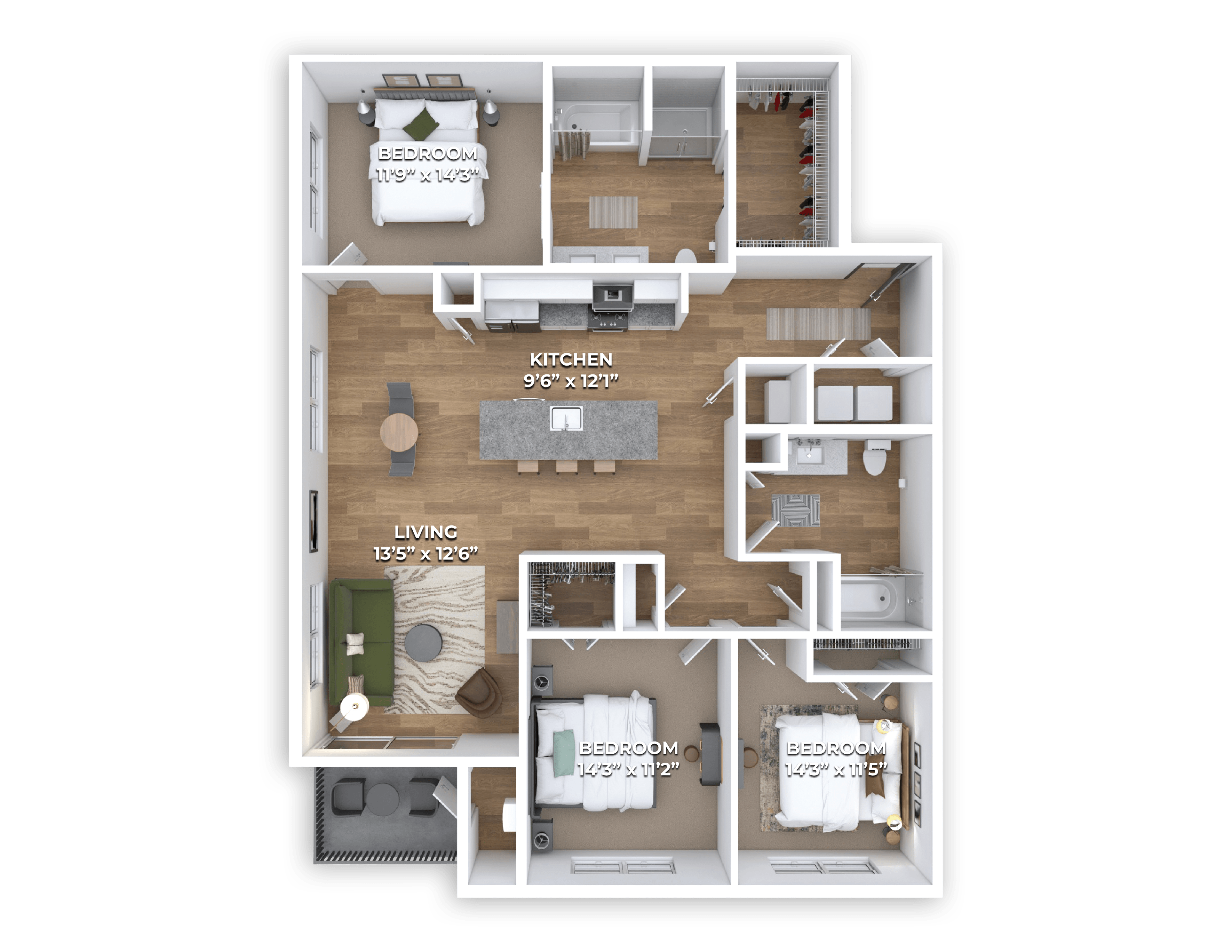 C2 Floor Plan at Coya Apartments, Las Vegas, Nevada