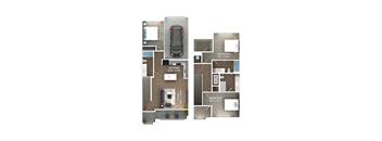 3 Bed, 3 Bath Townhome C3 Floorplan at Stillwater Lakes Apartments, Kissimmee
