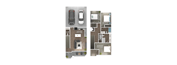 3 Bed, 2.5 Bath Townhome C4 Floorplan at Stillwater Lakes Apartments, Florida