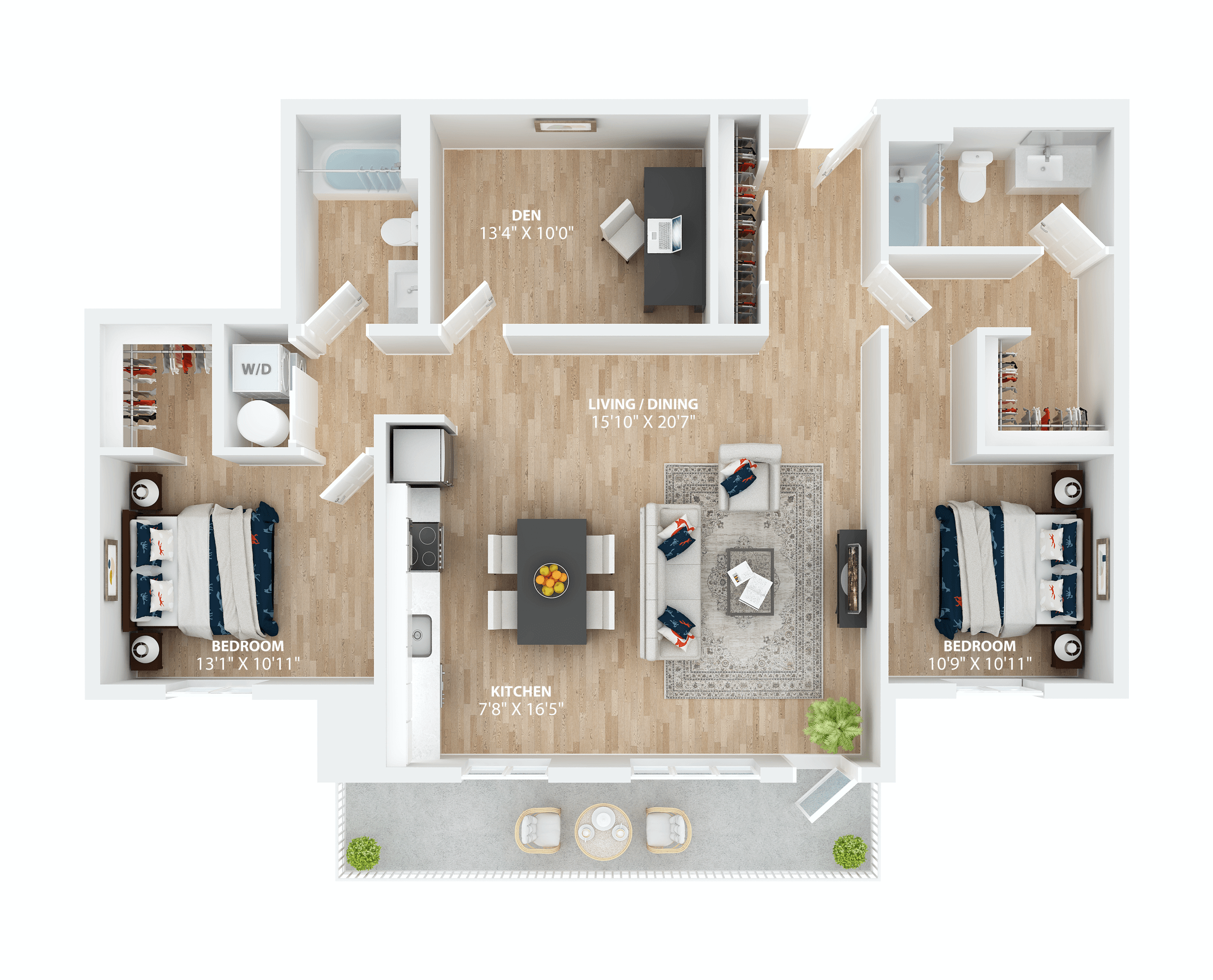 bedroom floor plan an open concept living and dining area with a fireplace and a balconyat Scouter's Mountain, Happy Valley 