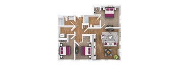 a floor plan of a 3 bedroom apartment