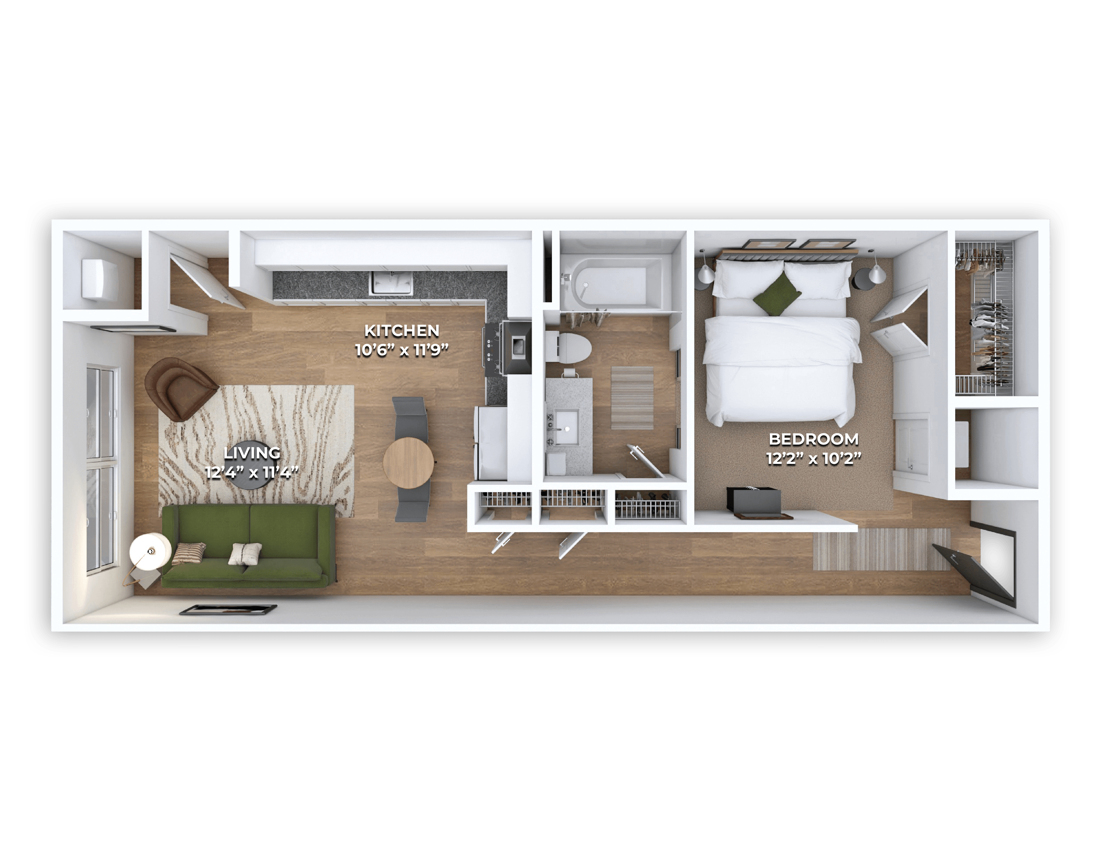 E1 Floor Plan at Coya Apartments, Las Vegas, 89102