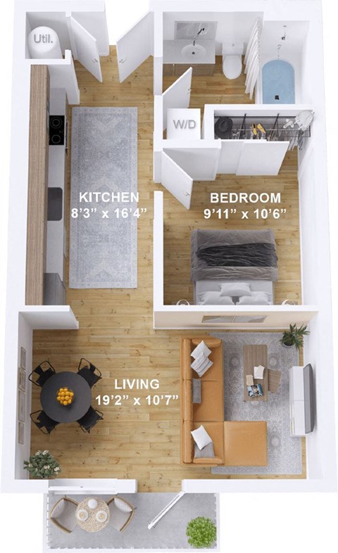 1 bed 1 bath at The Mill on Maple Apartments, Oregon City, Oregon