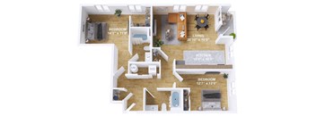 a floor plan of a house with a bedroom and a living room