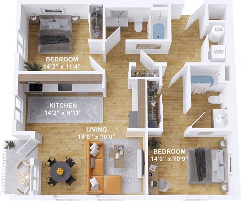 2 bed 2 bath E at The Mill on Maple Apartments, Oregon City, Oregon