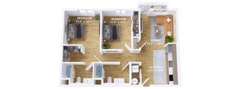 a floor plan of a house with a bedroom and a living room