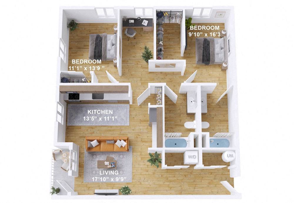 a floor plan of a room with a bathroom and a living room