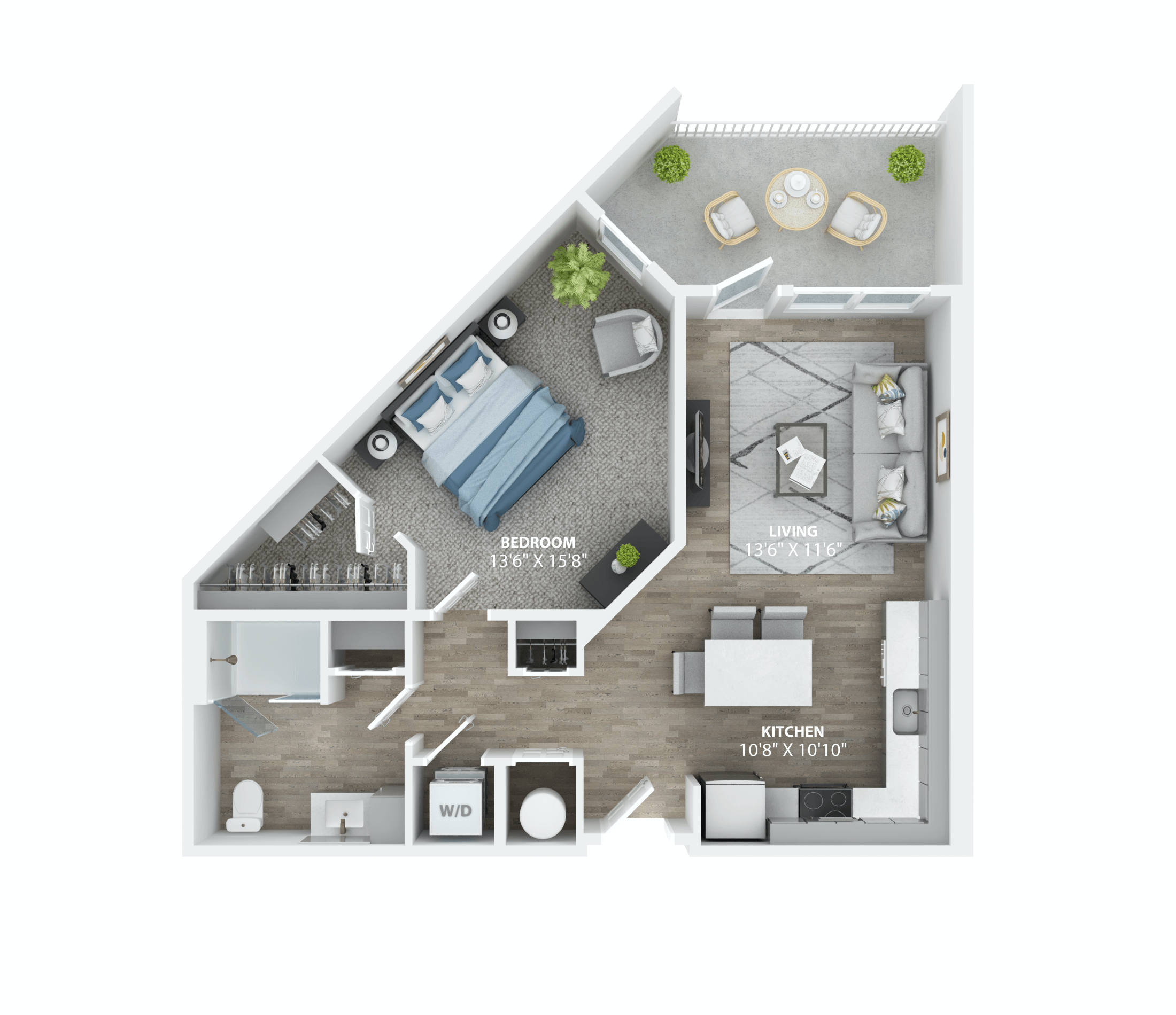 Haven A2 Floor Plan at The Haven at Lake Britt Apartments, Winter Garden, 34787