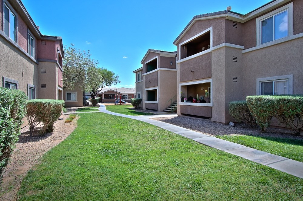 our apartments have a spacious courtyard with green grass