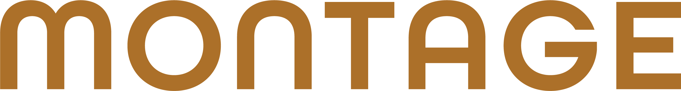 Logo in gold lettering at Montage Apartments, Tigard, Oregon