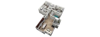 3 bedroom 2 bathroom Floor plan at Brownstone Apartments, Nevada