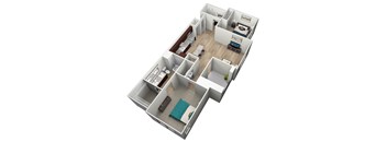 2 bedroom 2 bathroom Floor plan Eat Brownstone Apartments, Las Vegas, NV