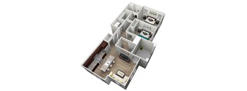 2 bedroom 2 bathroom Floor plan A at Brownstone Apartments, Nevada