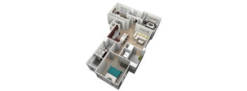 3 bedroom 2 bathroom Floor plan A at Brownstone Apartments, Nevada, 89131