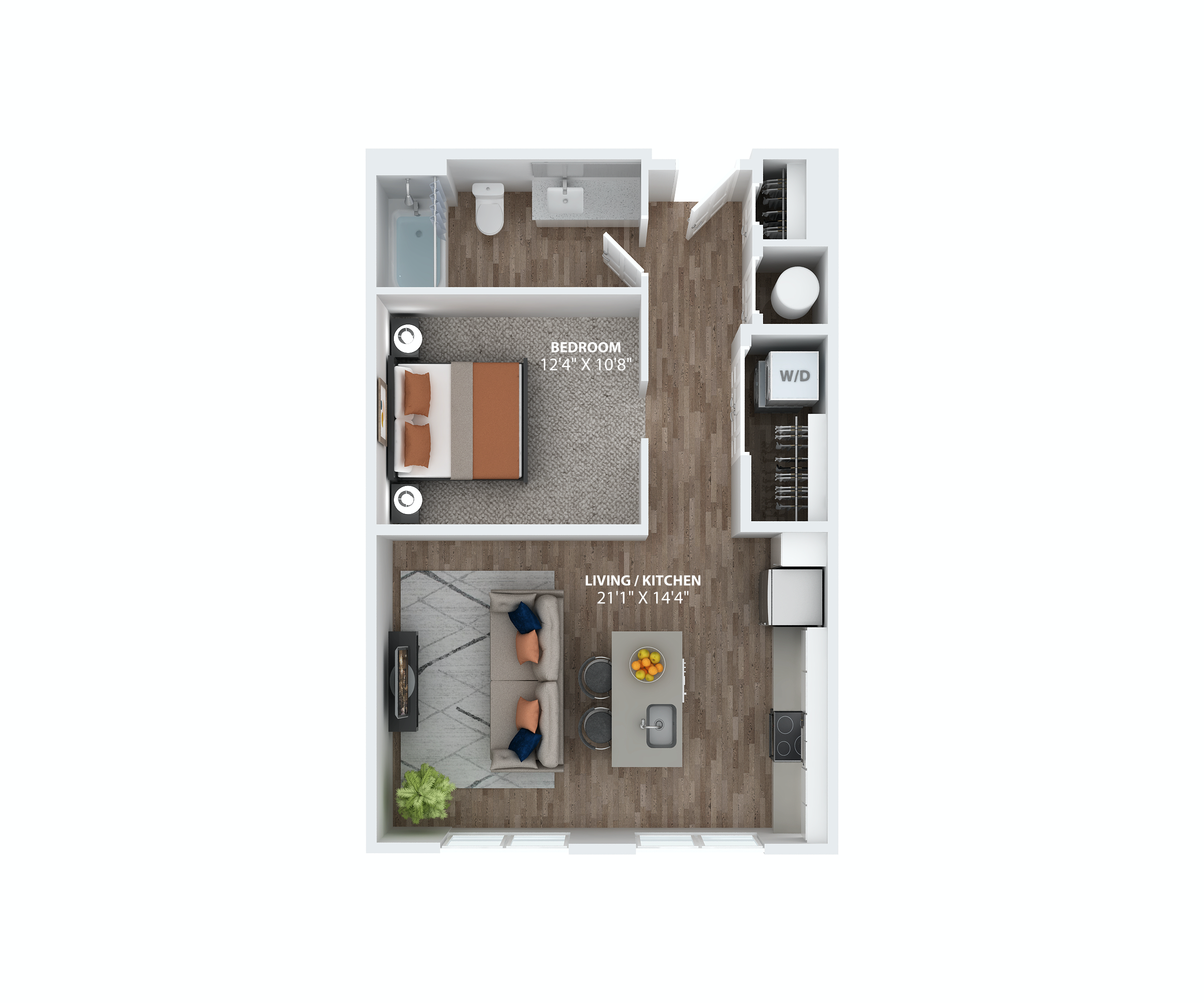 Studio apartment floorplan at The Overlook in Winter Garden, FL