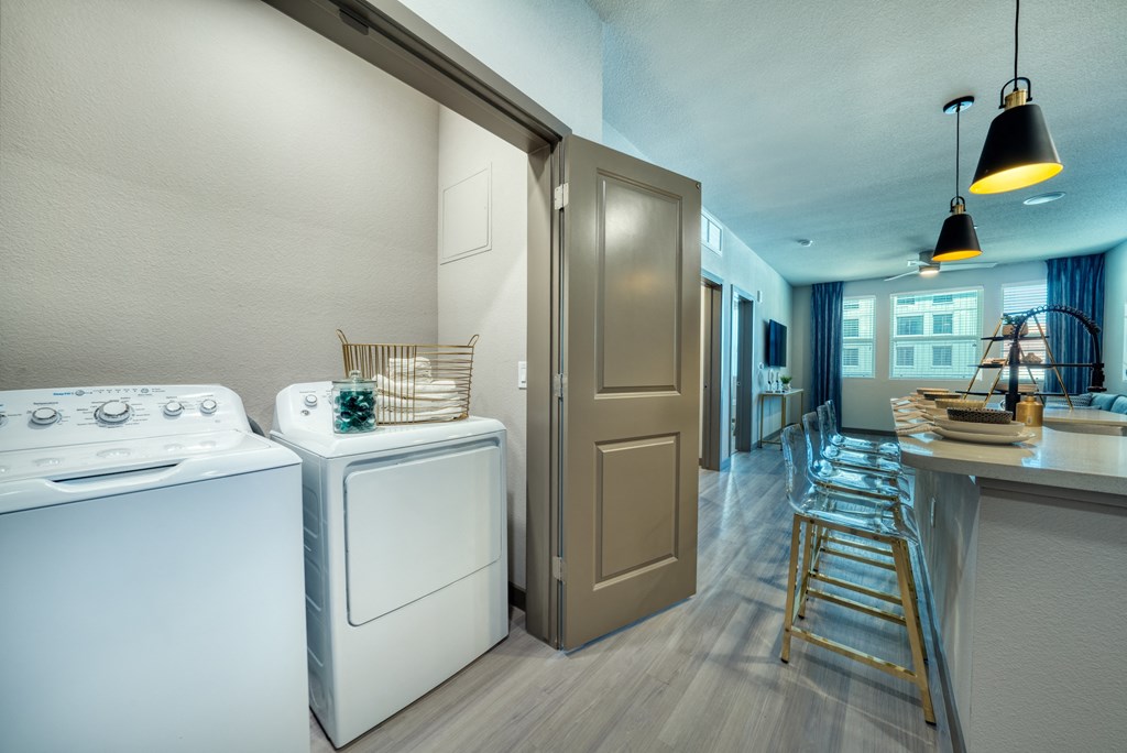 full size washer and dryer at The Rey Downtown, Phoenix, AZ