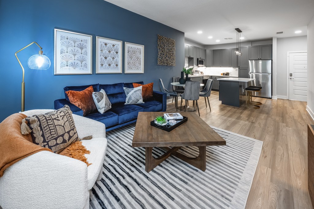 Model Living Room at The Alibi at Lake Lilly, Ocoee