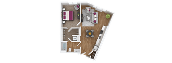 a floor plan of a one bedroom apartment