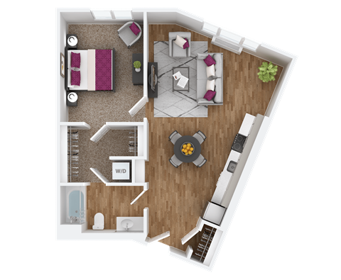 1 bed 1 bath K at Hana Apartments, Oregon