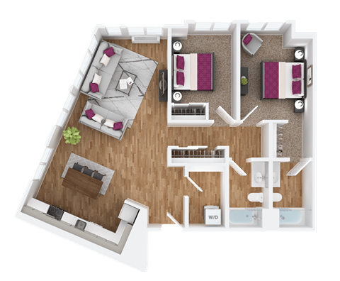 2 bedroom 2 bath A at Hana Apartments, Hillsboro, 97006