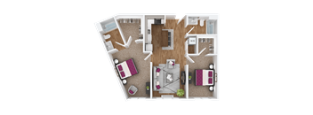 a floor plan of a 1 bedroom apartment
