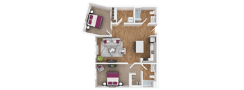 a floor plan of a 1 bedroom apartment