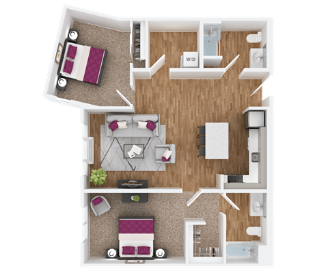 2 bedroom 2 bath D at Hana Apartments, Hillsboro, OR 97006