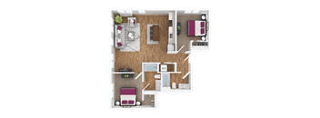 a floor plan of a 1 bedroom apartment