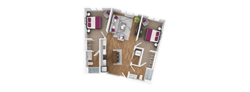 a floor plan of a 1 bedroom apartment