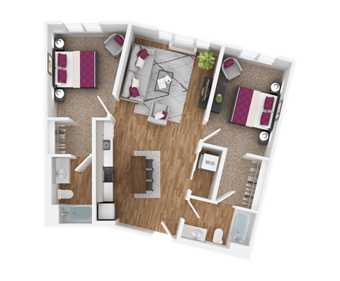 2 bedroom 2 bath G at Hana Apartments, Hillsboro, Oregon