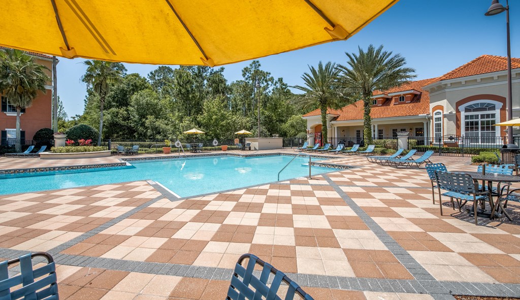 Pool view at Rapallo Apartments in Kissimmee, Florida