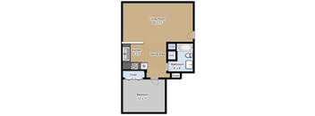 Village Gardens Apartments Floor Plan 1 bedroom