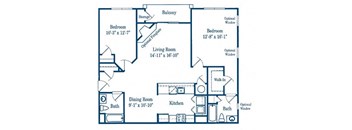 2 Bed 2 Bath Floor Plan at The Sanctuary of Lake Villa, Lake Villa, Illinois