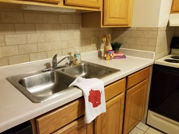 two bedroom apartment sink with garbage disposal