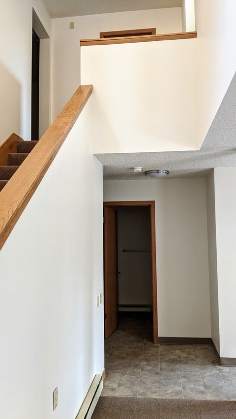 2 bedroom townhouse stairway view