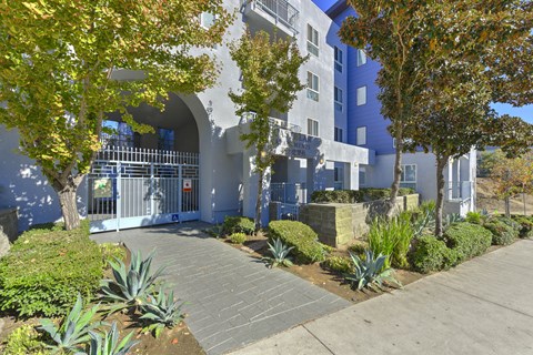 Gated Apartment Entrance at The Castelar Apartments, Los Angeles, CA