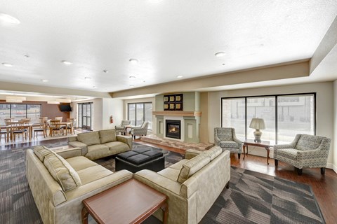 Community Room With Fireplace at Sable Ridge Senior Residences North, Denver, CO, 80239
