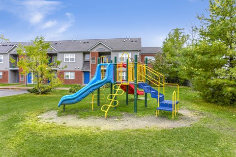 Kids playground at Northend Village Apartments, Detroit, Michigan