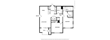 A black and white floor plan of a house with labeled rooms.