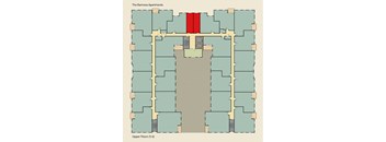A floor plan of The Ramona Apartments showing the layout of the upper floors.