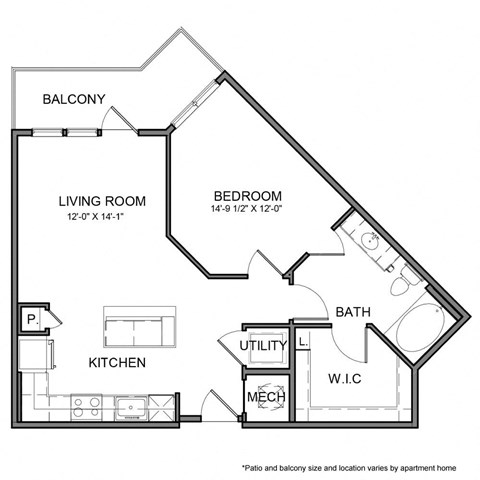 a floor plan of a bedroom apartment
