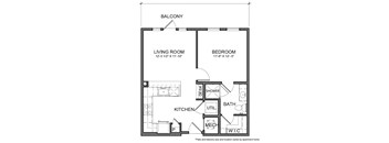 a floor plan of a bedroom apartment