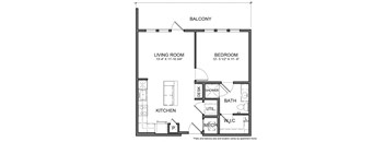 a floor plan of a bedroom apartment
