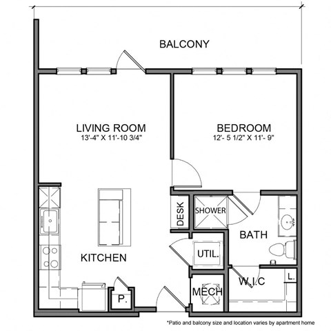 a floor plan of a bedroom apartment