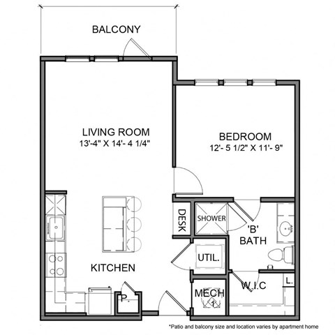 a floor plan of a bedroom apartment